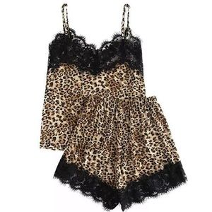Intimates & Sleepwear - Silk Lace Leopard Pajama Set Intimates & Sleepwear - Silk Lace Leopard Pajama Set